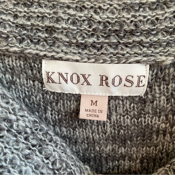 EUC Women’s Grey Cowl Neck Tunic Sweater with Fringe Size M - Picture 5 of 6